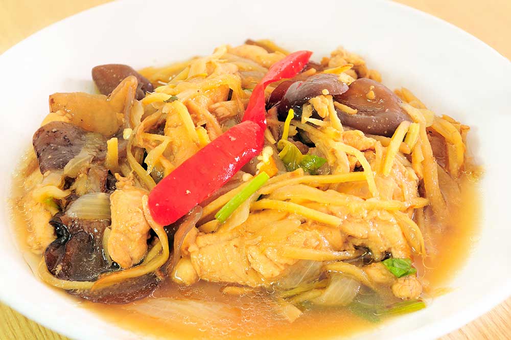 Thaise gerechten met gember